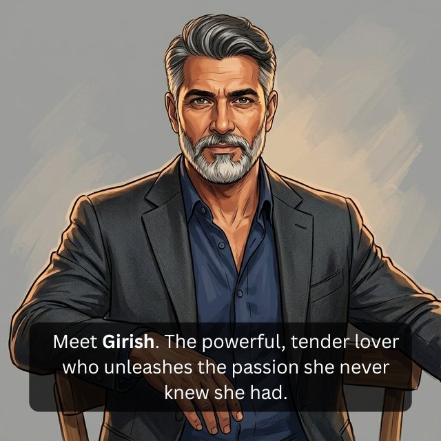 A thoughtful illustration of Girish in a moody setting