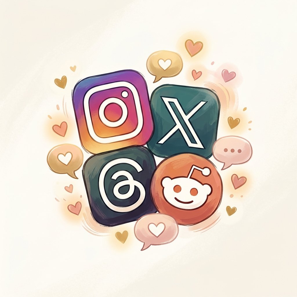A vibrant collage of social media feedback, glowing notifications, and community connection